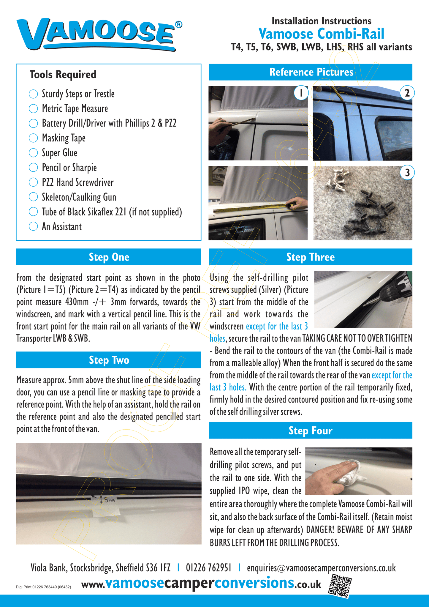 VAMOOSE AWNING COMBI RAILS - VW TRANSPORTER T4/T5/T6 Relive Campers