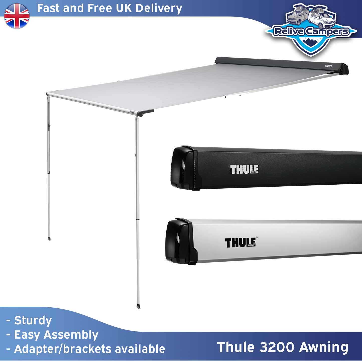 THULE 3200 AWNING (Silver/Black)