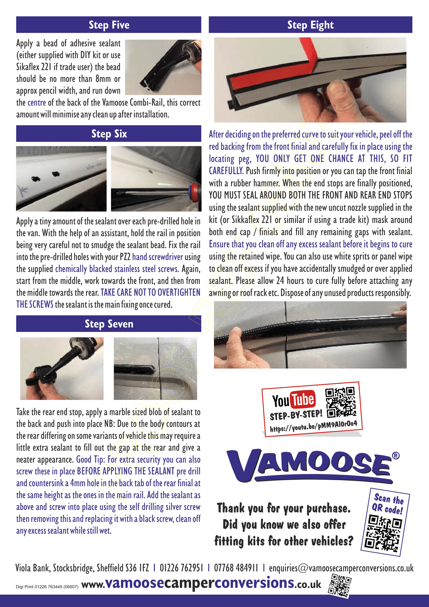 VAMOOSE AWNING COMBI RAILS - FORD TRANSIT MK8