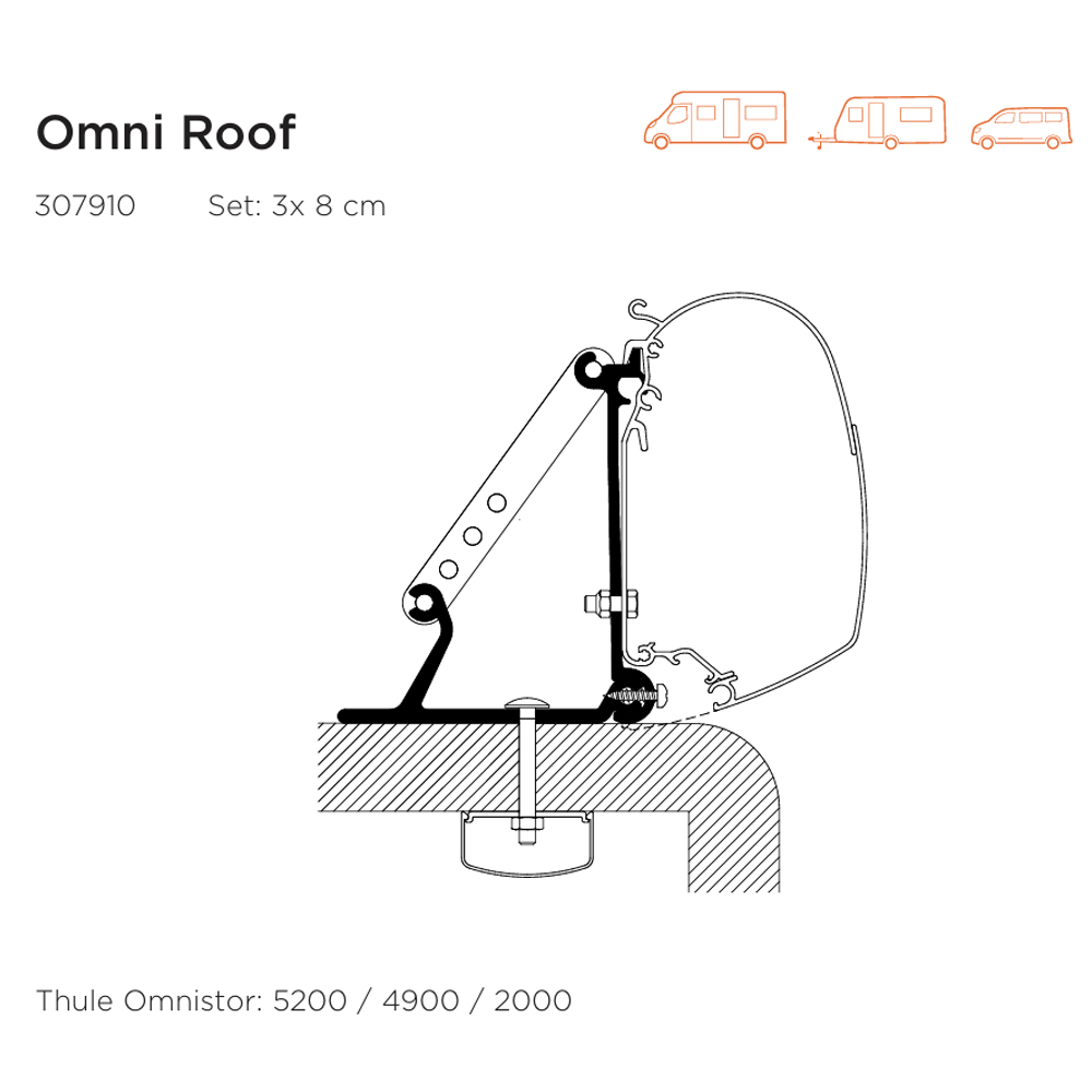 Thule 4200 Awning Adapters - Secure bracket connections