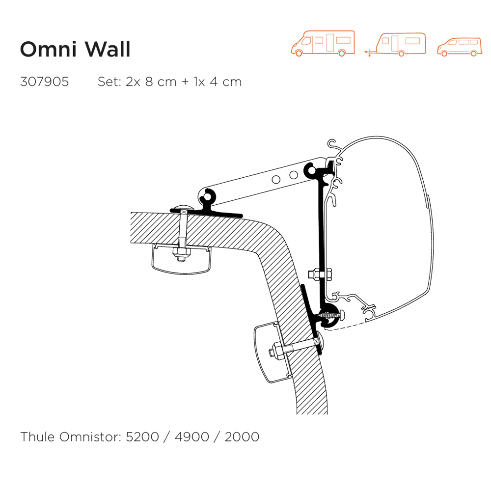 Thule 4200 Awning Adapters - Secure bracket connections
