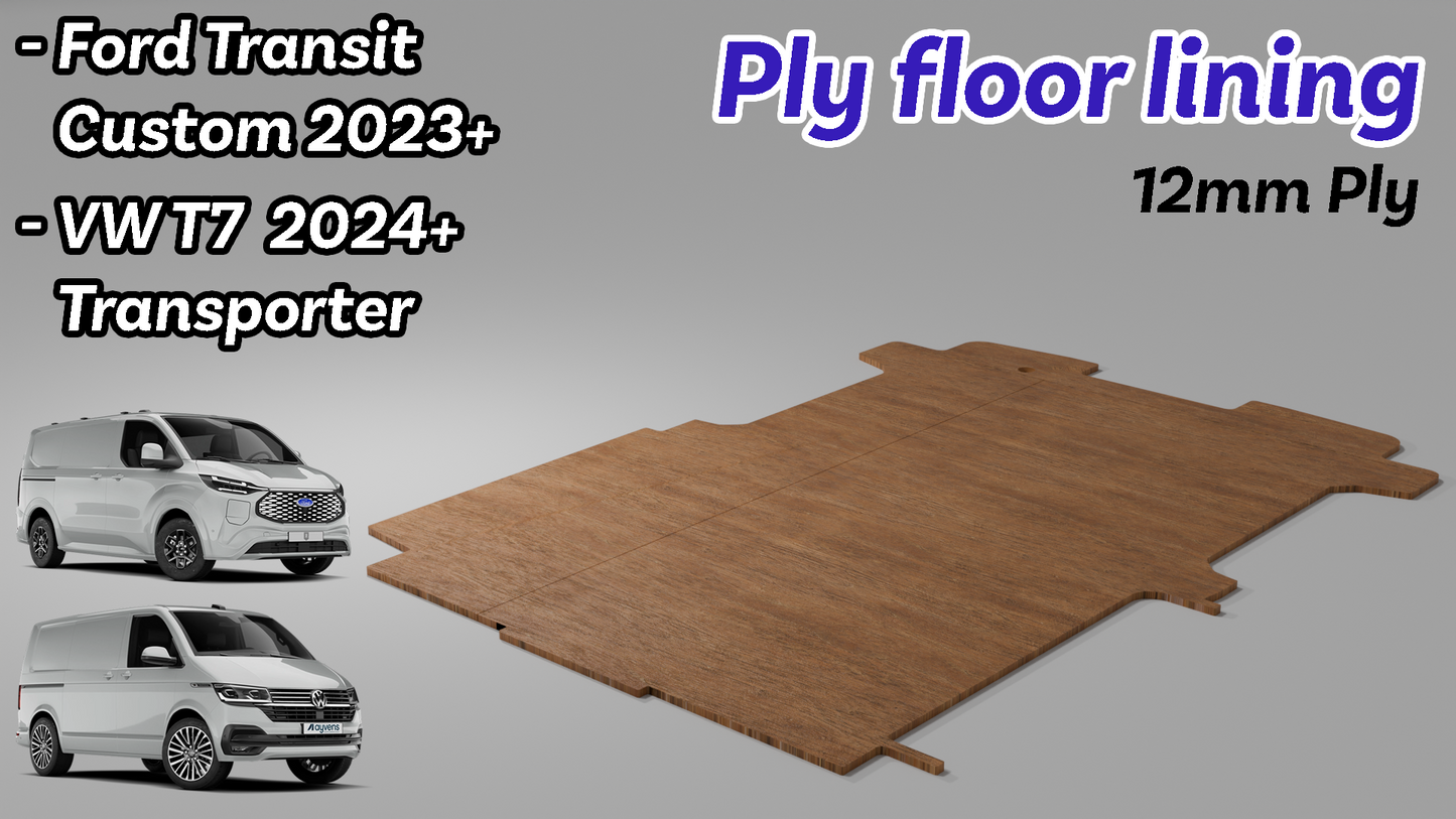 VW T7 Transporter / Ford Transit Custom 2024+ - 12mm Campervan Plywood Flooring (SWB)
