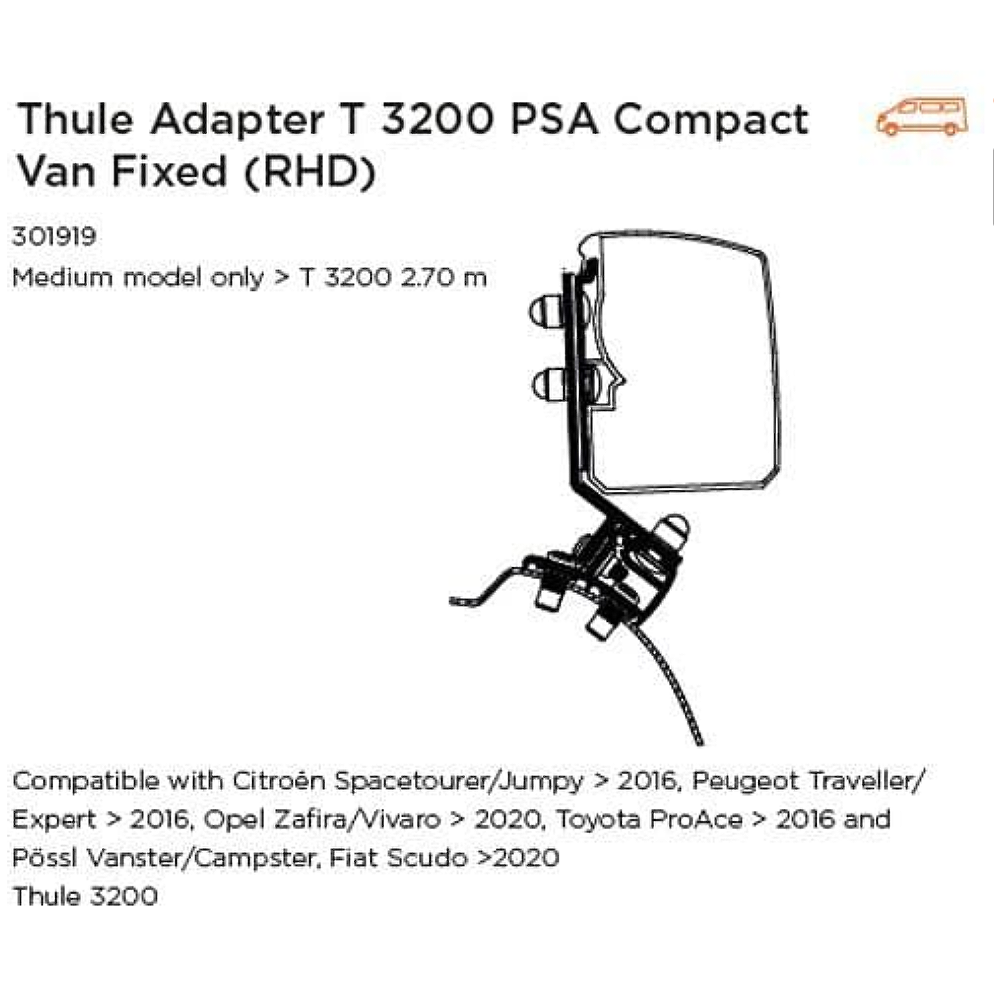 Thule 3200 Awning Adapters - Secure bracket connections
