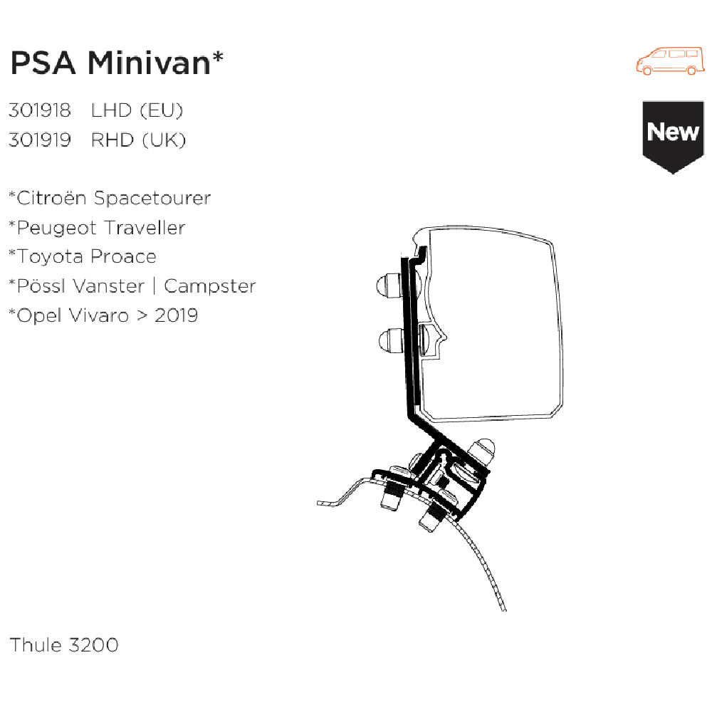 Thule 3200 Awning Adapters - Secure bracket connections
