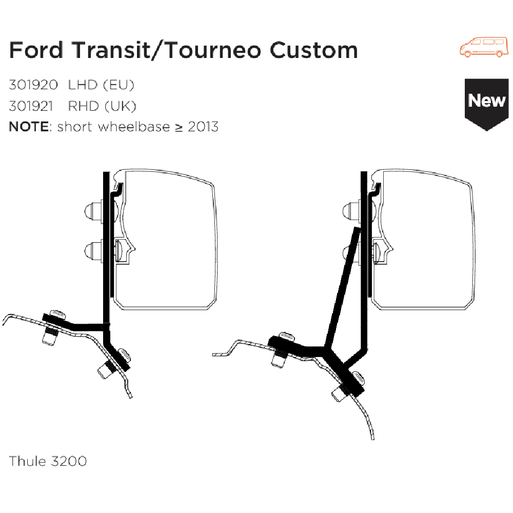Thule 3200 Awning Adapters - Secure bracket connections