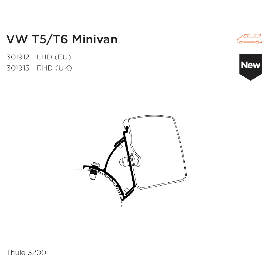 Thule 3200 Awning Adapters - Secure bracket connections