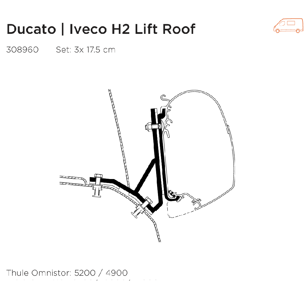 Thule 4200 Awning Adapters - Secure bracket connections