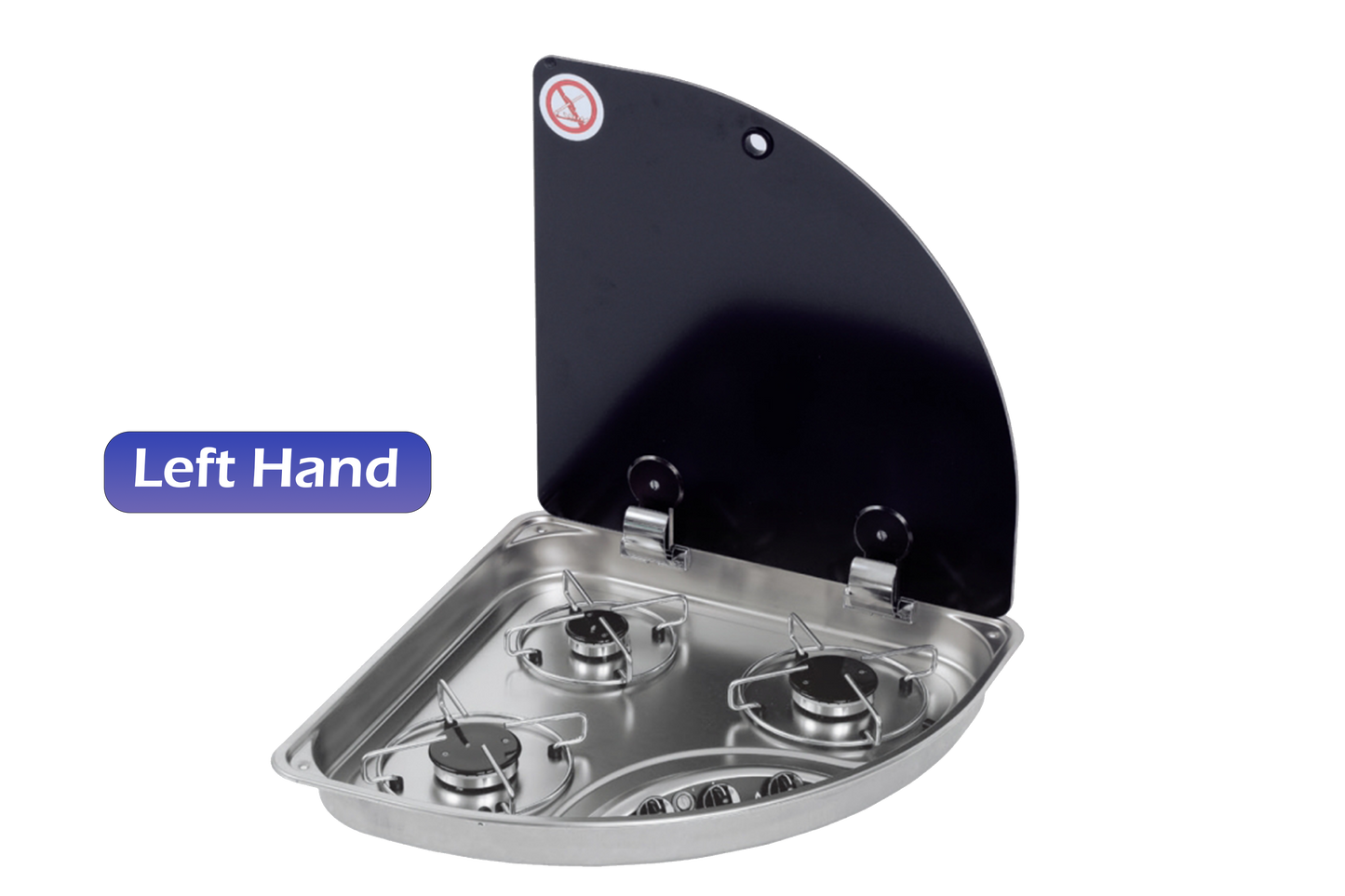 TRIANGULAR 3 BURNER HOB (left or right hand), PIEZO IGNITE