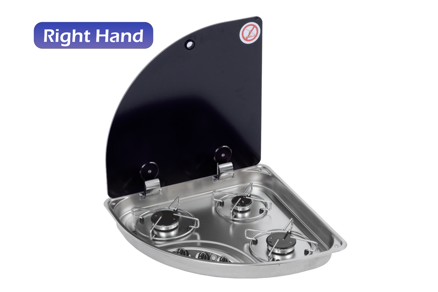 TRIANGULAR 3 BURNER HOB (left or right hand), PIEZO IGNITE