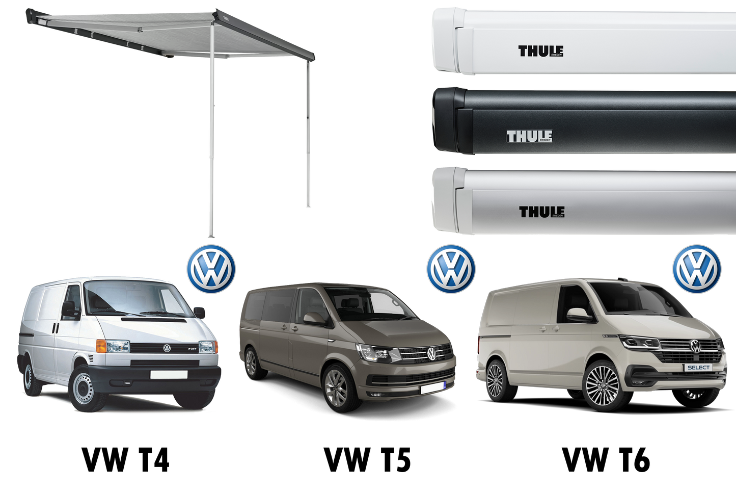 FORD CUSTOM 2024+ / THULE 4200 AWNING + AWNING RAIL / CHOICE OF COLOURS