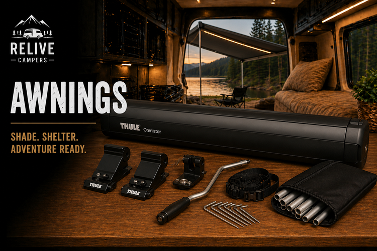 Awnings and awning rails for campervans, motorhomes and van conversions