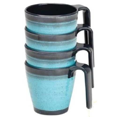 Granite Premium Plus Stacking Mug Aqua (Pk of 4)