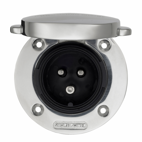 Victron 16A 250VAC Stainless Steel Power Inlet (2p/3w)
