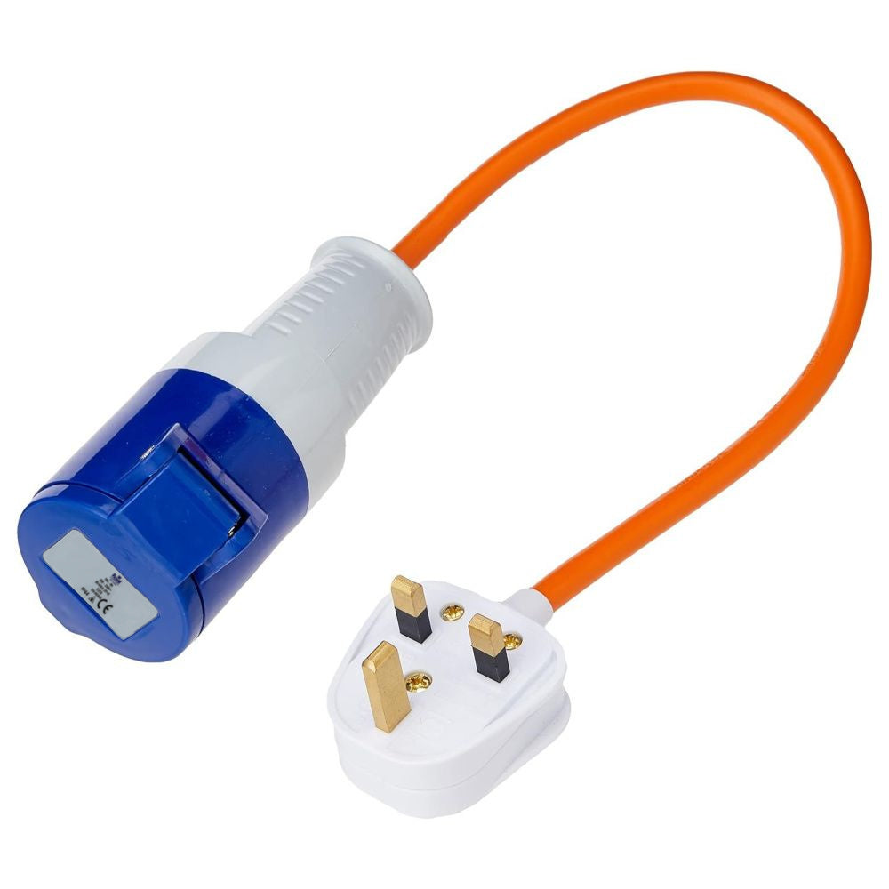 Conversion Lead Plug UK Mains Conversion Lead | Campervan 13A Plug Hook Up Adapter