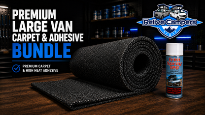 Relive Large Van Carpet & Adhesive Bundle | 4-Way Stretch Lining Carpet & Trim-Fix Kit