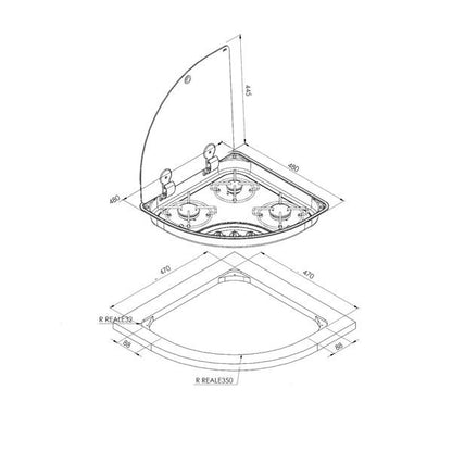 CAN FC1344-E RH 3 Burner LPG Hob with 12V Ignition