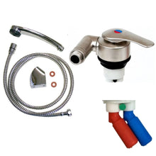 Reich Twist Table Top Mixer, Shower Hose & Duett Head (Matt Nickel - Smooth Fittings)