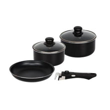 Athena 6 piece black non-stick induction pan set with removable handle