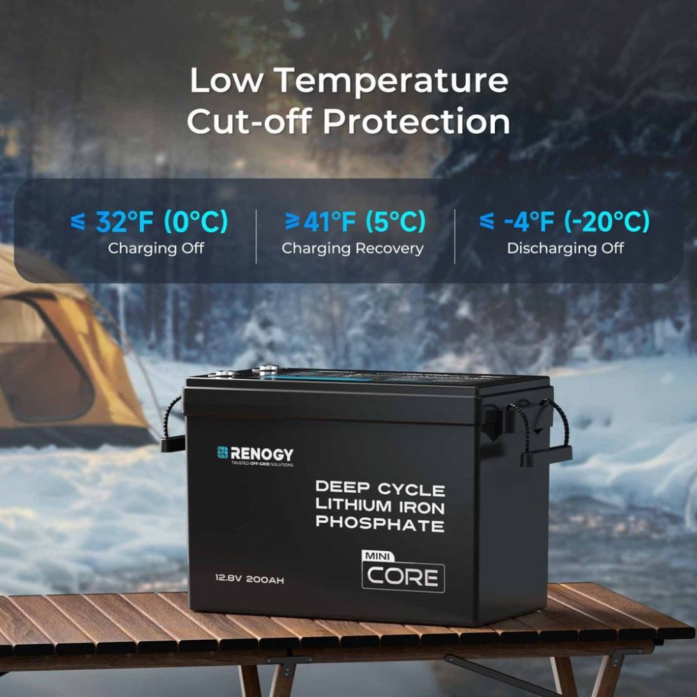 Renogy MINI 12V 200Ah LiFePO4 Lithium Leisure Battery