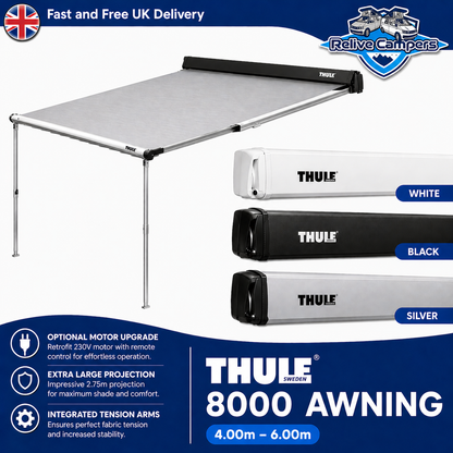 Thule Omnistor 8000 Campervan Awning – Premium Cassette Awning (Motor Upgrade, 2.75m Projection)