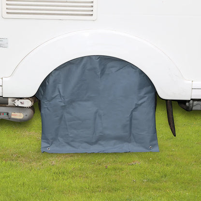 Quest Leisure wheel cover fitted to caravan motorhome or campervan wheel