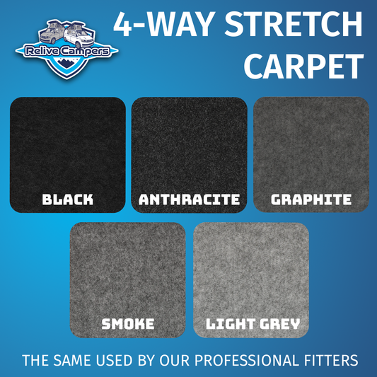 4 WAY STRETCH CARPET - Light Grey-Smoke-Graphite-Anthracite-Black