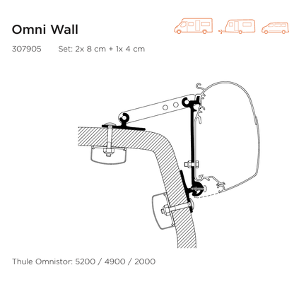 Thule 4200 Awning Adapters - Secure bracket connections