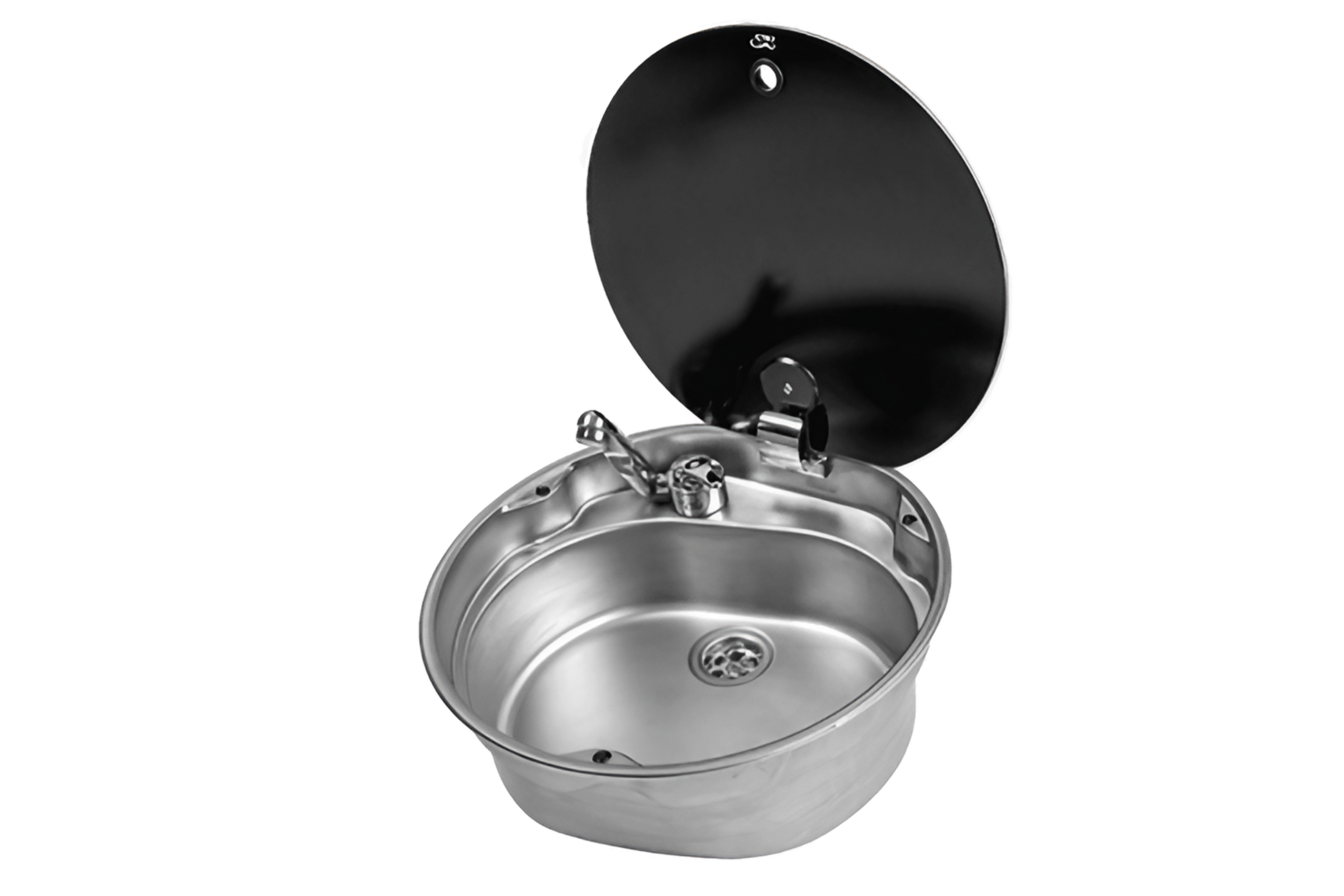 ROUND SINK 407mm  W. GLASS LID Relive Campers