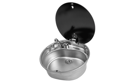 ROUND SINK 407mm  W. GLASS LID Relive Campers