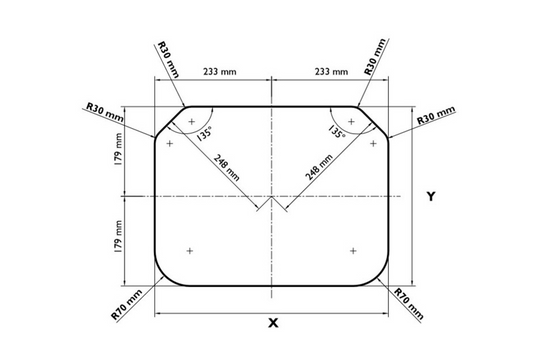 SQUARE SINK 420 x 370 x 146.5 mm  W. GLASS LID,