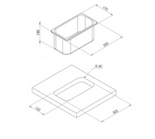 RECTANGULAR SINK 170 x 320 x 150 mm Relive Campers