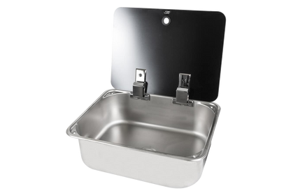RECTANGULAR SINK 375 x 300 x 121 mm   W. GLASS LID