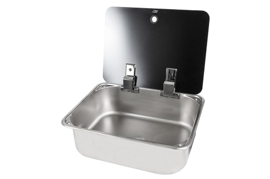 RECTANGULAR SINK 375 x 300 x 121 mm   W. GLASS LID