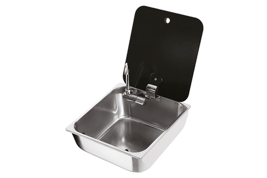 RECTANGULAR SINK 350 x 320 x 150   W. GLASS LID