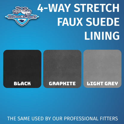 4 WAY STRETCH FAUX SUEDE LINING - Light Grey - Graphite - Black