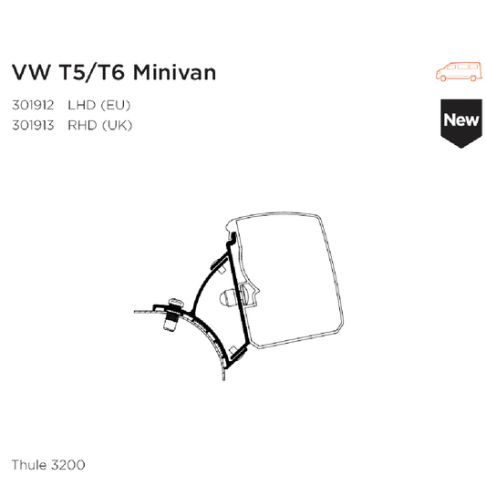 Awning Adapter - VW T5/T6 - Thule 3200