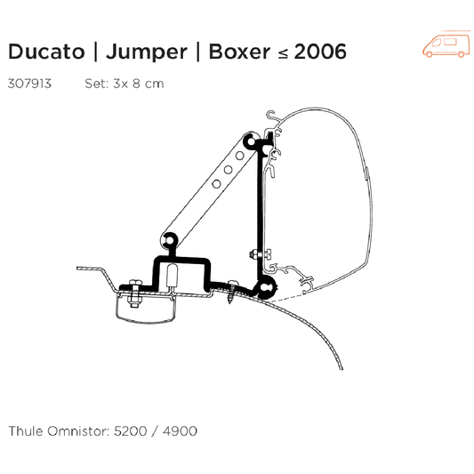 Awning Adapter  -  Ducato/Jumper/Boxer <'06  -  5200,4900