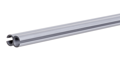 Aluminium awning fixation rail for campervan, silver double-track profile