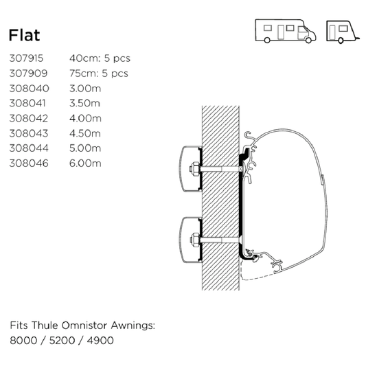 Awning Adapter - Universal Flat - 8000, 5200, 4900