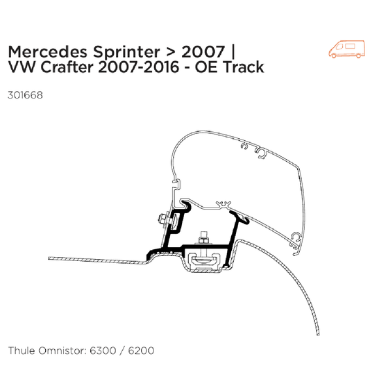 Awning Adapter - Sprinter/VW Crafter '07-16  - Thule  6300, 6200