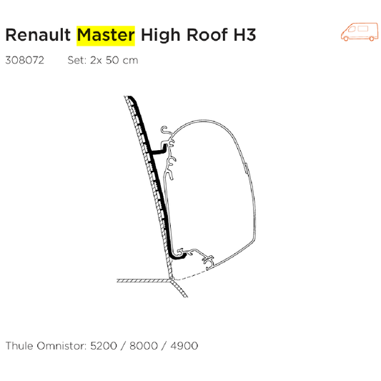 Awning Adaptor - Renault Master H3 - 8000, 5200, 4900