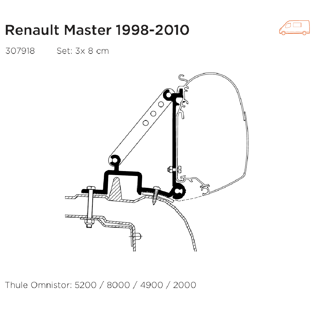 Awning Adapter - Renault Master 1998-2010