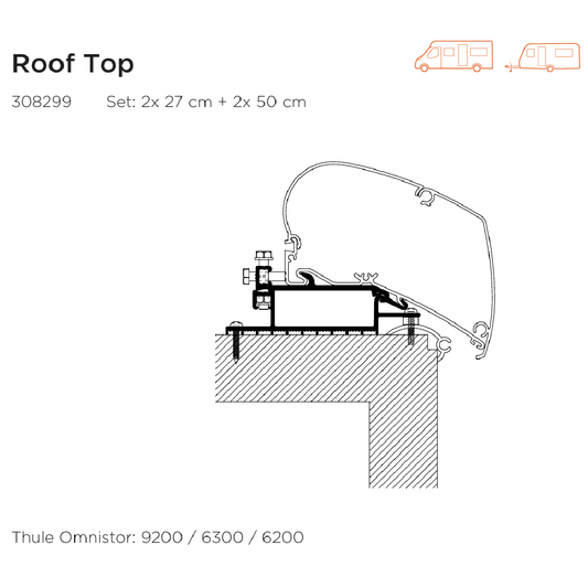 Awning Adapter - Flat roof Universal - 9200, 6300, 6200