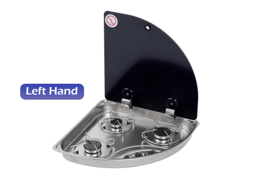 TRIANGULAR 3 BURNER HOB (left or right hand), PIEZO IGNITE