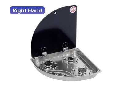 TRIANGULAR 3 BURNER HOB (left or right hand), PIEZO IGNITE