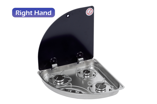 TRIANGULAR 3 BURNER HOB (left or right hand), PIEZO IGNITE