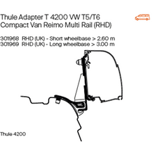 Thule Omnistor 4200 Awning Adapter for VW T5/T6 Combi Rail RHD