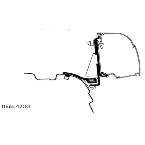 Thule Omnistor 4200 Awning Adapter for Transit Custom V710 and VW Transporter 2025 Multirail RHD