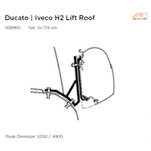 Thule Omnistor 5200 Awning Adapter Set for Ducato H2 Lift Roof and Iveco