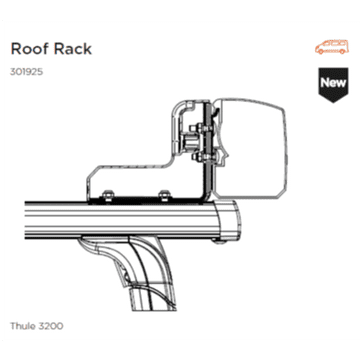 Thule Omnistor 3200 Awning Adapter for Roof Rack Installation
